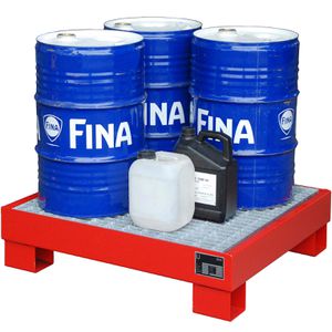 Produktbild für Auffangwanne BAUER AW 60-2/M, rot, aus Stahl
