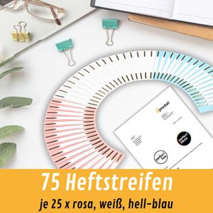 Produktbild für Heftstreifen perfect-line 34 x 150mm, farbig sortiert