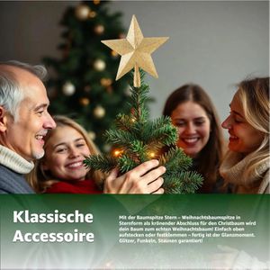 Produktbild für Christbaumspitze TK-Gruppe 98407, glitzernd, gold