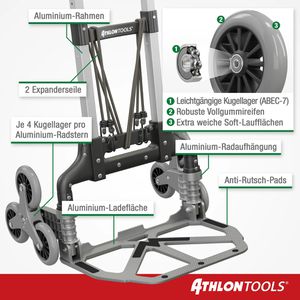 Produktbild für Sackkarre ATHLON-TOOLS Paketkarre C3211, klappbar