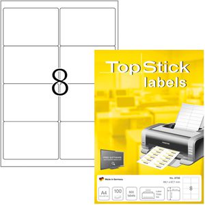 Universaletiketten TopStick labels, 8758, weiß