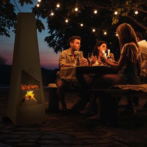 Produktbild für Terrassenofen Relaxdays schwarz, aus Stahl