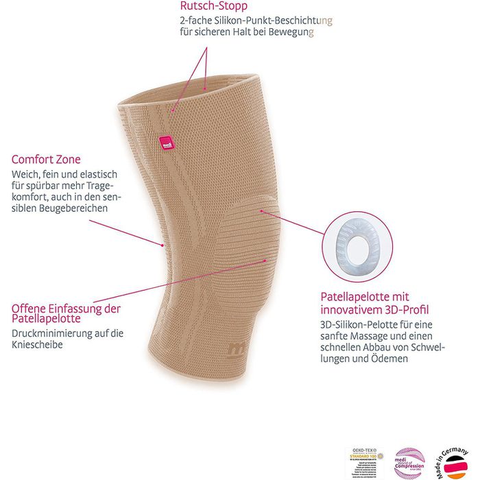 Medi Kniebandage Genumedi Komfort, sand, mit Silikonring, Größe II ...
