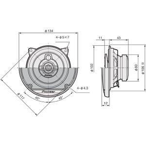 Produktbild für Einbaulautsprecher Pioneer TS-G1030F, schwarz, 30 W, 3-Wege