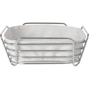 Produktbild für Brotkorb Blomus Delara L 63758, aus Stahl verchromt / Stoff