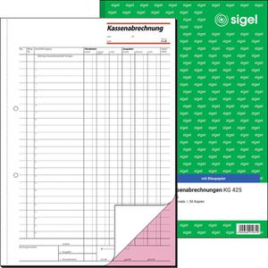 Kassenbuch Sigel KG425 Kassenabrechnung, A4