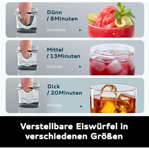 Produktbild für Eiswürfelmaschine EUHOMY Kunststoff, IM005-CBL, schwarz