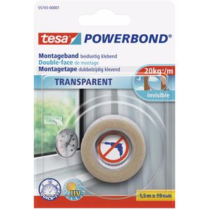 Montageband Tesa Powerbond Transparent, 1,5m x 19m