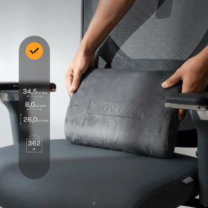 Produktbild für Rückenstütze CLOUVOU Lordosenkissen, aus Stoff, waschbar