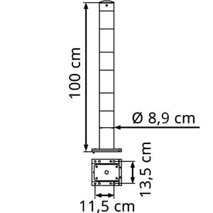 Produktbild für Absperrpfosten Schake 489APBG, schwarz/gelb, aus Metall