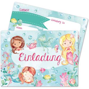 Einladungskarten Papierdrachen Meerjungfrau, Kindergeburtstage