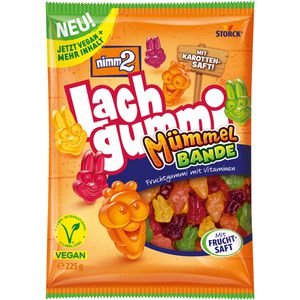 Nimm2 Fruchtgummis Lachgummi Mümmelbande, mit Fruchtsaft, Gemüsesaft und Vitaminen, 225g