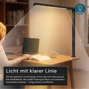 Produktbild für Schreibtischlampe Luxula LX700145, schwarz, LED, dimmbar