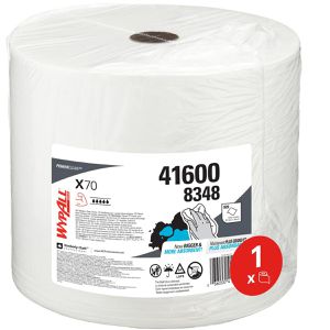 Produktbild für Putztuchrolle Wypall X70, 8348, aus Vlies, weiß