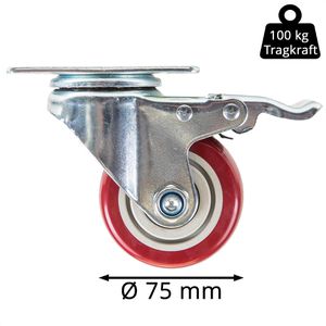 Produktbild für Schwerlastrolle HMF 6710, Lenkrolle mit Bremse