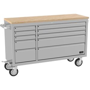 Werkbank Güde GW 10 INOX, silber, mit Rollen