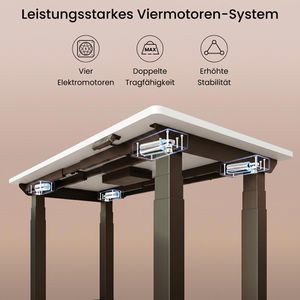 Produktbild für Schreibtisch FlexiSpot E7QB, weiß / schwarz