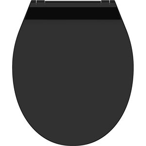 WC-Sitz Schütte Slim Black 82710, oval, aus Duroplast