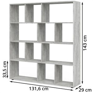 Produktbild für Bücherregal Vicco Pilar, grau