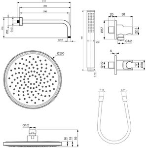 Produktbild für Duschsystem Ideal-Standard Ceraline Set BD193AA, verchromt