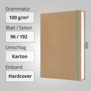Produktbild für Notizbuch Sigel Jolie Pure Mint, JN841, Karton Hardcover