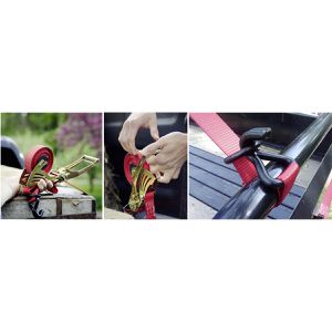 Produktbild für Spanngurt Kerbl 37188, rot, mit Spitzhaken &amp; Ratsche
