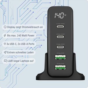 Produktbild für USB-Ladegerät Ansmann Desktop Charger, 140 Watt