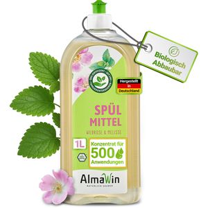 Spülmittel AlmaWin Wildrose Melisse, Konzentrat