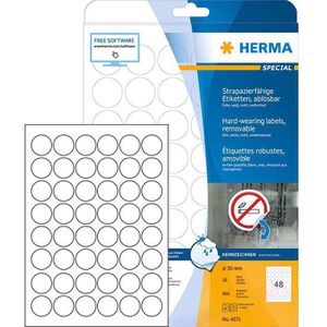 Produktbild für Folienetiketten Herma 4571, weiß matt