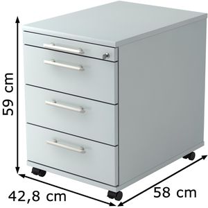 Produktbild für Rollcontainer Hammerbacher O-Serie, aus Holz, lichtgrau