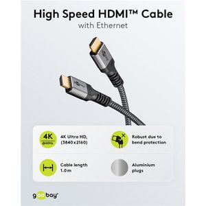 Produktbild für HDMI-Kabel Goobay Plus 64993 HDMI 2.0, vergoldete Stecker