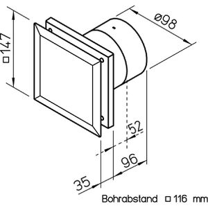 Produktbild für Badlüfter Helios-Ventilatoren MiniVent M1/100 F 06175, Ø 100mm