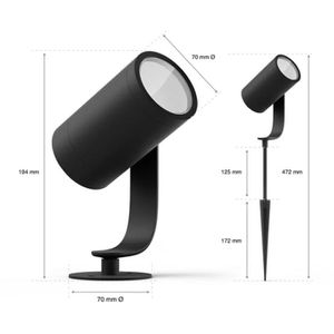 Produktbild für Gartenstrahler Philips-Hue Lily schwarz mit 8W LED