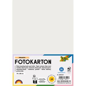 Folia Fotokarton 68010/01, 70 x 100 cm, perlweiß, 300g/m², 10 Blatt