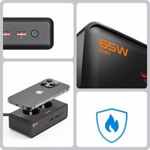 Produktbild für Steckdosenleiste Voomy Power S20 65W, mit 2m Kabel