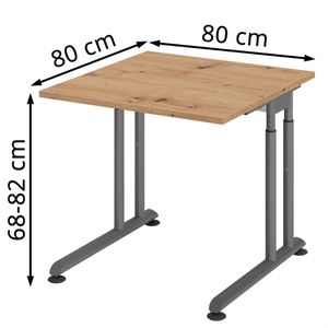 Produktbild für Schreibtisch Hammerbacher Z-Serie, asteiche / graphit
