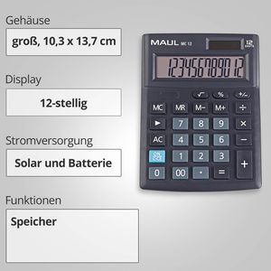 Produktbild für Taschenrechner Maul MC 12