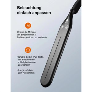 Produktbild für Stehlampe TaoTronics TT-DL072, LED, schwarz, 176 cm