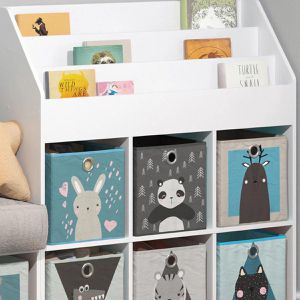 Produktbild für Bücherregal Vicco Luigi, weiß, mit 6 Faltboxen