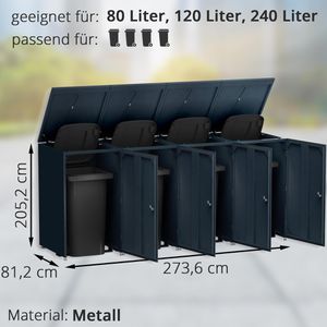 Produktbild für Mülltonnenbox Metzler MTB25C-AN-4X, Metall