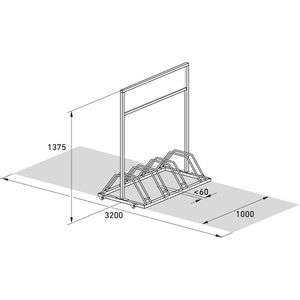 Produktbild für Fahrradständer WSM EW 7004, mit Werbefläche, freistehend
