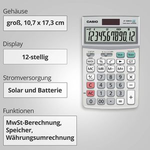 Produktbild für Taschenrechner Casio JF-120 ECO,Währungsumrechnung