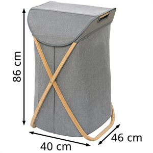 Produktbild für Wäschekorb Wenko Bahari, grau, mit Deckel