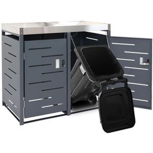 Produktbild für Mülltonnenbox Mendler HWC-H40, Metall