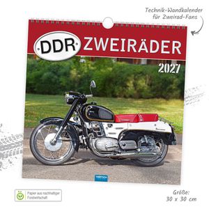 Produktbild für Bildkalender Trötsch 2027508, DDR-Zweiräder, Jahr 2027