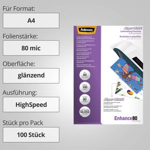 Produktbild für Laminierfolien Fellowes 54400 Super Quick, DIN A4