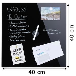 Produktbild für Glas-Magnettafel Relaxdays inkl. Zubehör