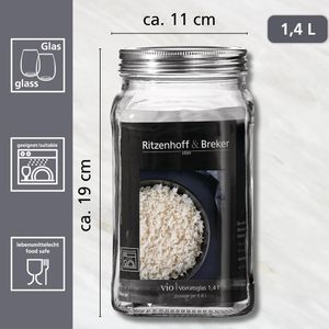 Produktbild für Vorratsglas Ritzenhoff&amp;Breker Vio mit Metalldeckel