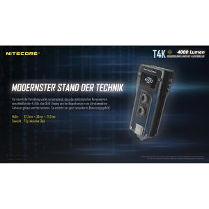 Produktbild für Taschenlampe Nitecore T4K, LED, aufladbar