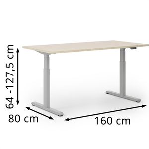Produktbild für Schreibtisch Actiforce Pro 1050 lite, eiche / silber